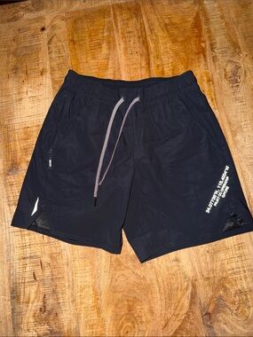 G/FORE Black Athletic Drawstring Shorts with Reflective Accent